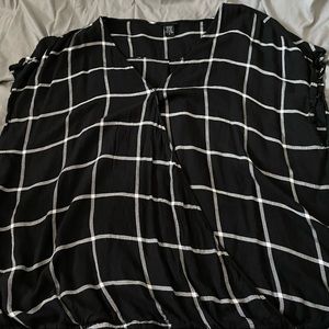 Torrid black and white striped blouse